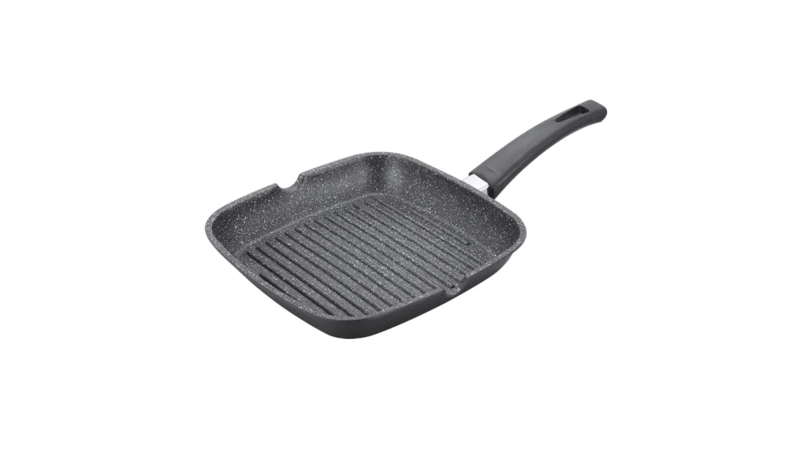 Tigaie Grill Marmorata, 28 cm, Royalty Line, RL-AG28M, culoare negru