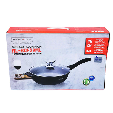 Tigaie Royalty Line cu interior din marmura-3,4L-28CM-RL-BDF28ML