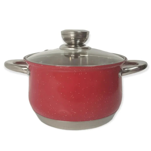 Set cratite Royalty line 12 piese, Otel inoxidabil, Red