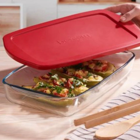 Tava yena dreptungiulara cu capac din silicon Borcam 3.850 ml