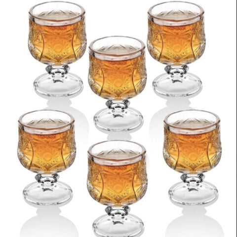 Set 12 pahare cu picior din sticla transparenta 150ml si 50ml
