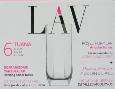 Set 6 pahare (apa,bere vin)LAV Tuana, 330ml