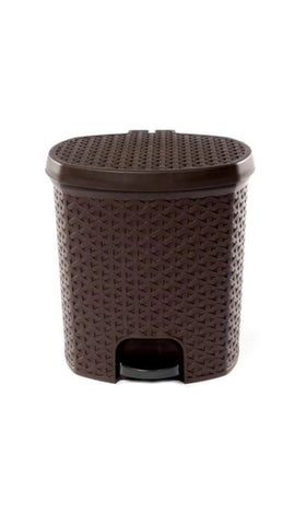 Cos de gunoi ratan maro cu pedala 5 L