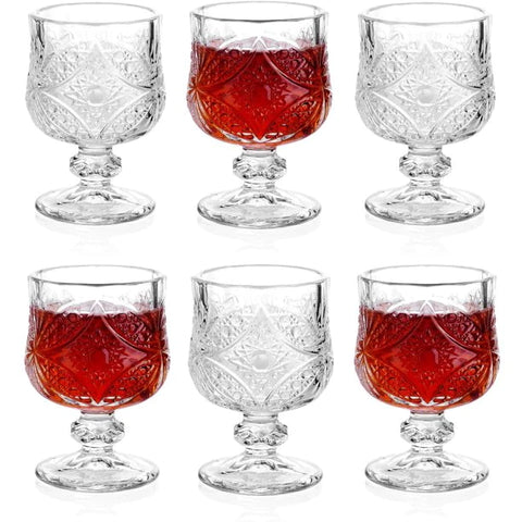 Set 12 pahare cu picior din sticla transparenta 150ml si 50ml