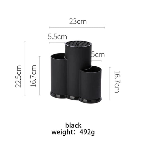 Suport Cutite si Ustensile Bucatarie Plastic negru 23x12x22 cm