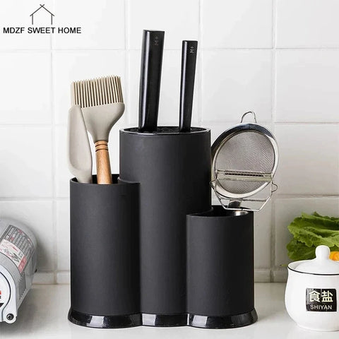 Suport Cutite si Ustensile Bucatarie Plastic negru 23x12x22 cm