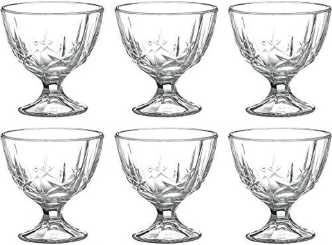 Set 6 cupe inghetata, cu picior, sticla, 300ml