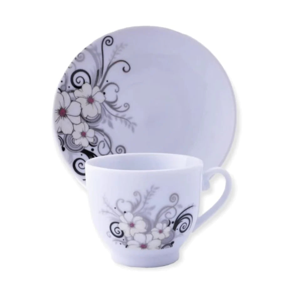 Set 6 cesti de cafea sau ceai MALOOKI, 170 ml, Floral