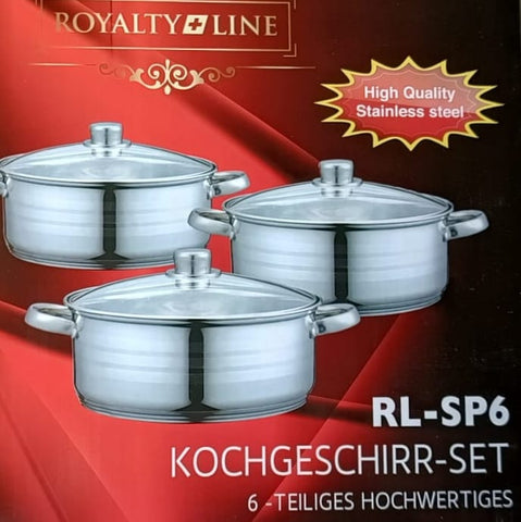 Set 3 cratite inox cu capac Royalty Line RL-SP6