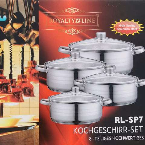 Set 4 cratite inox cu capac Royalty Line RL-SP7
