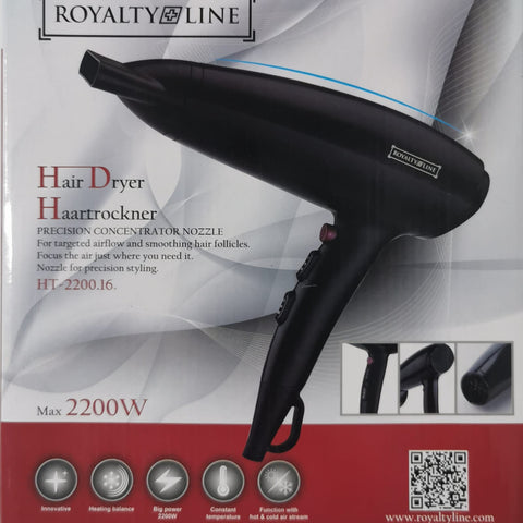 Uscator de par, Royalty Line, 2200W, Negru