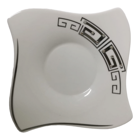 Set 2 cesti pentru cafea sau ceai, Malooki, alb-argintiu
