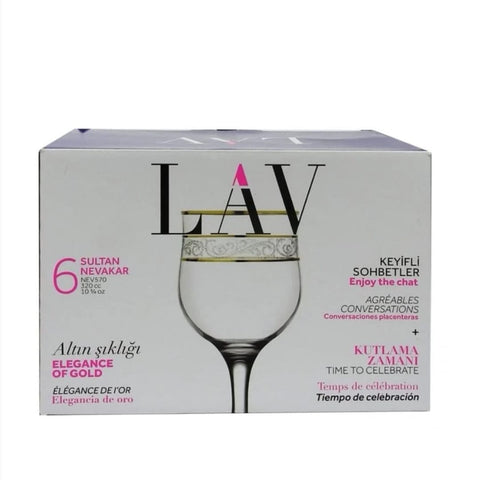 Set Pahare LAV Gold cu picior set 6 buc 320cc