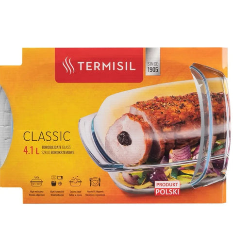 Vas termorezistent dreptunghiular Termisil de 4,1 l cu capac