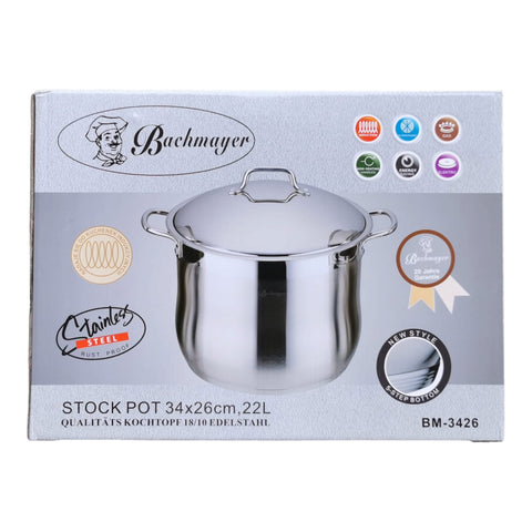 Oala inox Bachmayer, 22 L, 34 x 26 cm, BM-3426