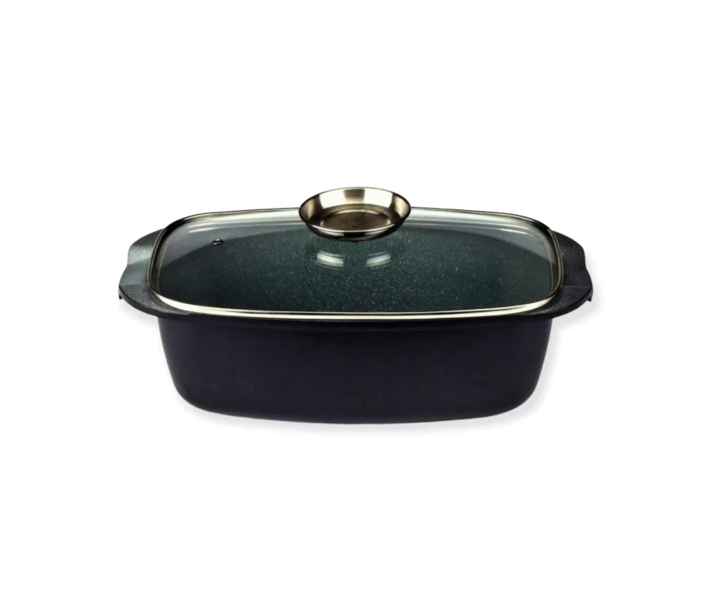 Tava cuptor, plita, Royalty Line RL-ACR32 ML, 32 cm 5L, interior marmura, Teflon