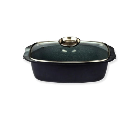 Tava cuptor, plita, Royalty Line RL-ACR32 ML, 32 cm 5L, interior marmura, Teflon