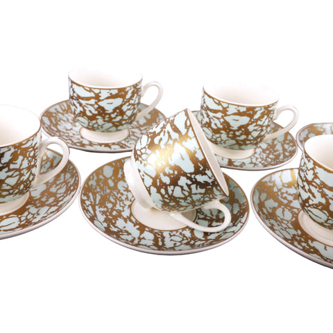 Set de 6 cesti cu farfurii, 180 ml Malooki Luxury Collection 4422