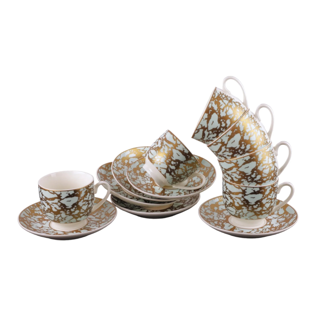 Set de 6 cesti cu farfurii, 180 ml Malooki Luxury Collection 4422