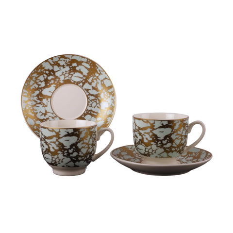 Set de 6 cesti cu farfurii, 180 ml Malooki Luxury Collection 4422