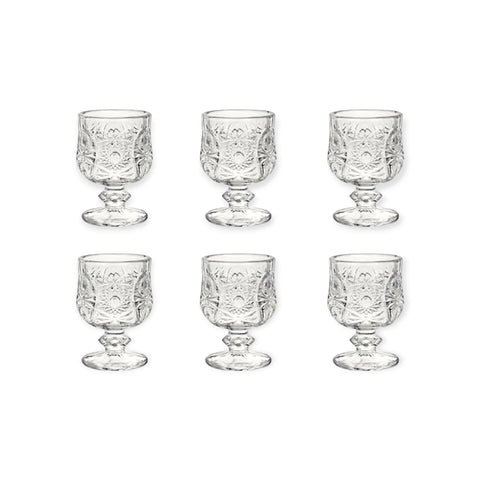 Set 6 pahare cu picior, 50 ml sticla rezistenta