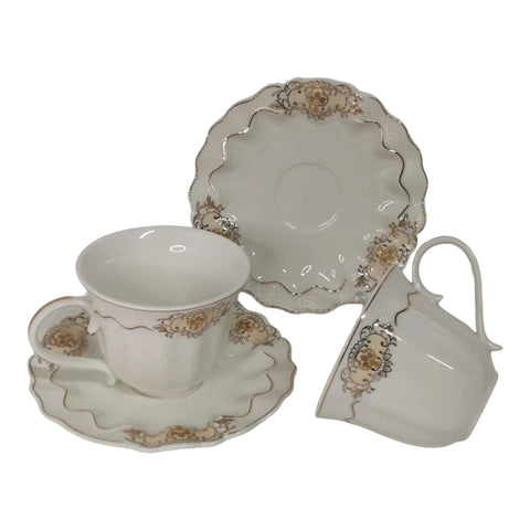 Set 6 cesti cu 6 farfurioare, 180 ml, malooki luxury collection 4410
