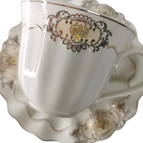 Set 6 cesti cu 6 farfurioare, 180 ml, malooki luxury collection 4410