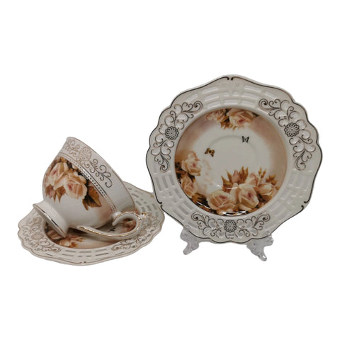 Set 2 cesti pentru cafea sau ceai cu farfurioare, Malooki Luxury Collection 7509-2