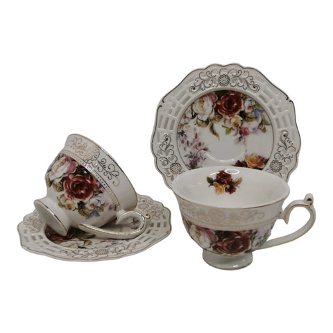 Set 2 cesti pentru cafea sau ceai cu farfurioare, Malooki Luxury Collection 7509-2