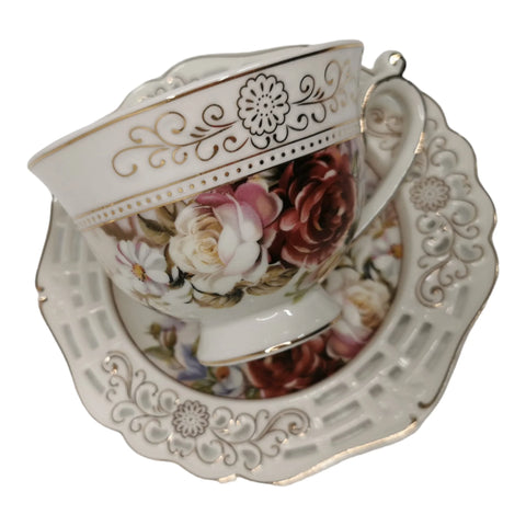 Set 2 cesti pentru cafea sau ceai cu farfurioare, Malooki Luxury Collection 7509-2