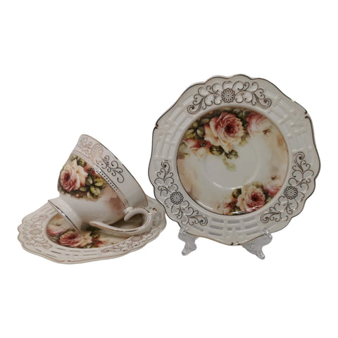 Set 2 cesti pentru cafea sau ceai cu farfurioare, Malooki Luxury Collection