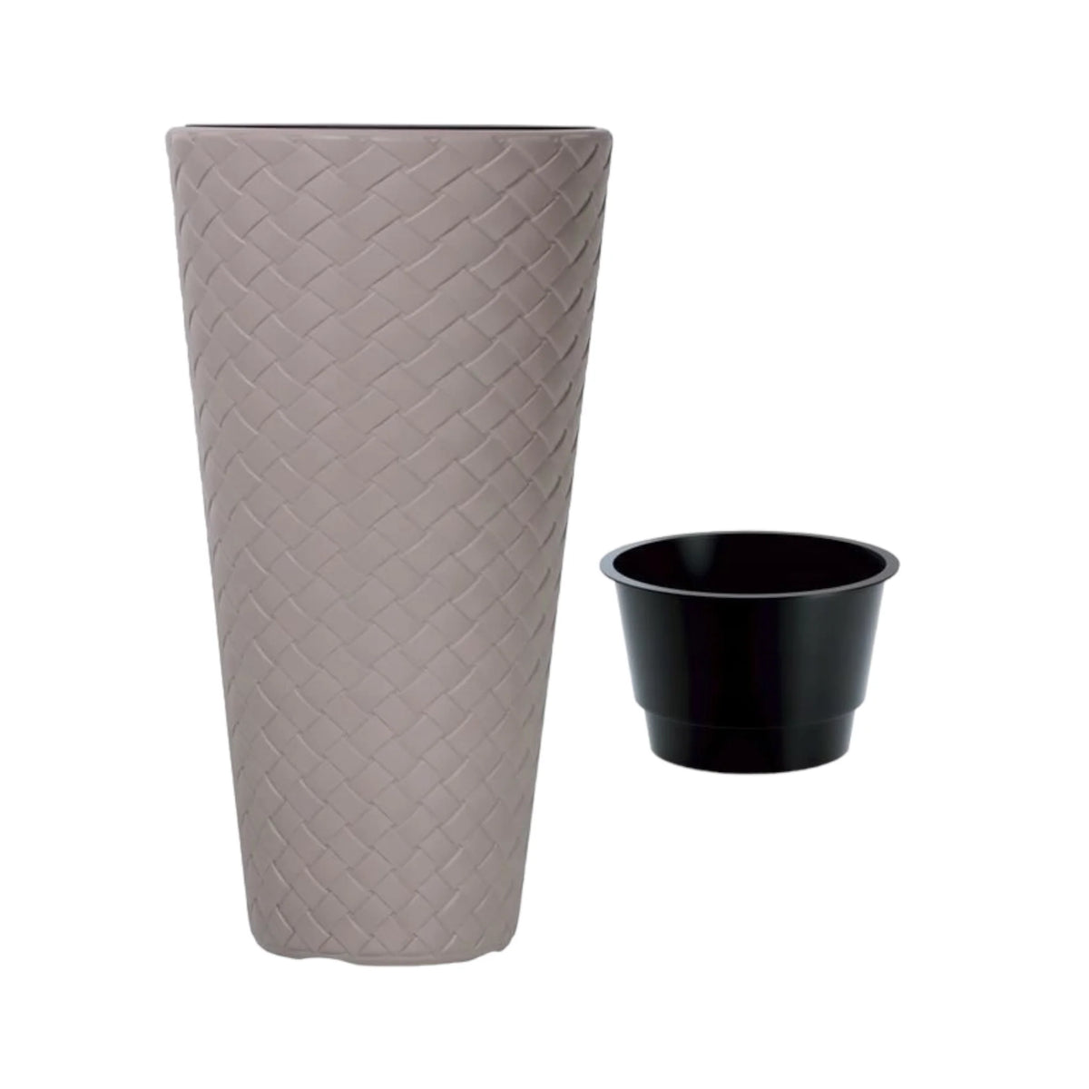 Ghiveci decorativ de flori, model ratan 30 x H 61