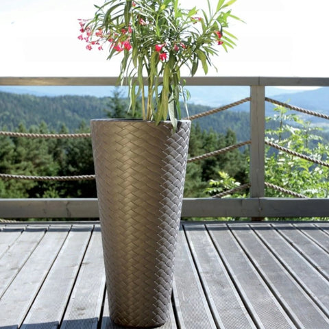 Ghiveci decorativ de flori, model ratan 30 x H 61
