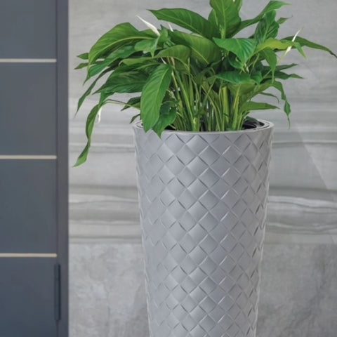 Ghiveci decorativ de flori, model ratan 30 x H 61