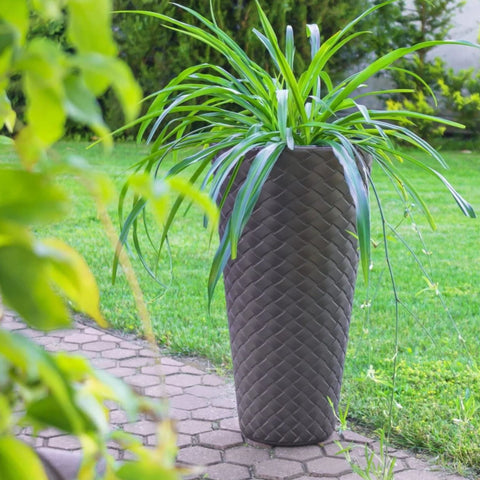 Ghiveci decorativ de flori, model ratan 30 x H 61