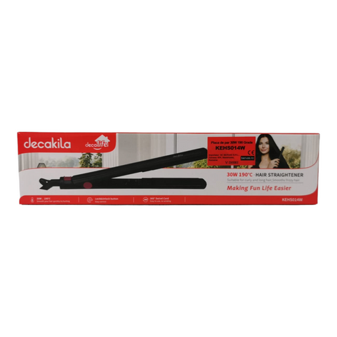 Placa de indreptat parul Decakila, Negru, 30 W, ceramica