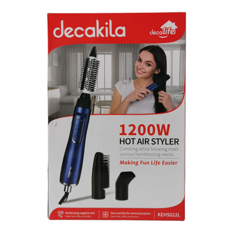 Perie cu aer cald Decakila, 3 accesorii, 1200 W