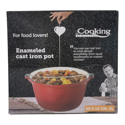 Ceaun din fonta, emailat 5L, COOKING BY HEINNER