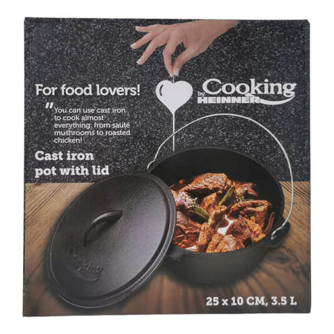 Ceaun fonta pura cu capac 3,5 L, Cooking by Heinner