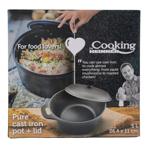 Cratita din Fonta Pura ,Cooking by Heinner 26.4 x 11 cm, 5 Litri,