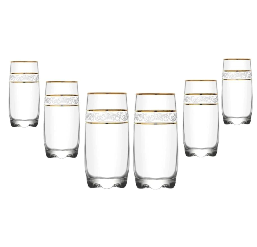 Set 6 pahare Lav Adora gold long drink, 390 ml