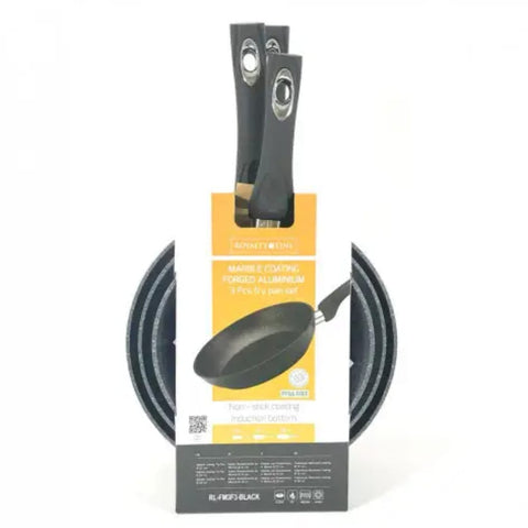 Set tigai cu interior Marmorat Royalty Line, 3 piese, diametru 20cm, 24cm, 28cm