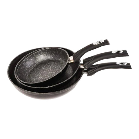 Set tigai cu interior Marmorat Royalty Line, 3 piese, diametru 20cm, 24cm, 28cm