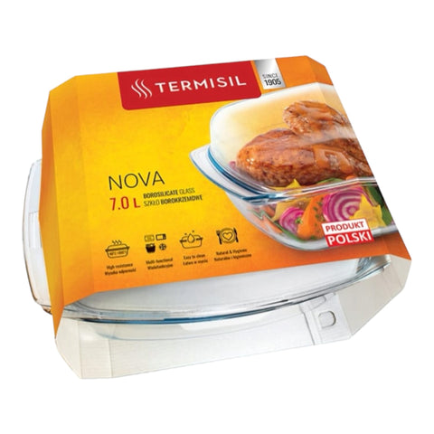 Termisil vas termorezistent yena, cu capac, 7 litri, dreptunghiular