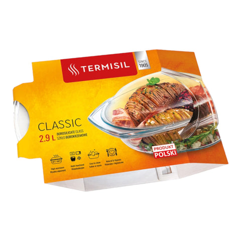 Termisil vas termorezistent yena cu capac, 2,9 l oval