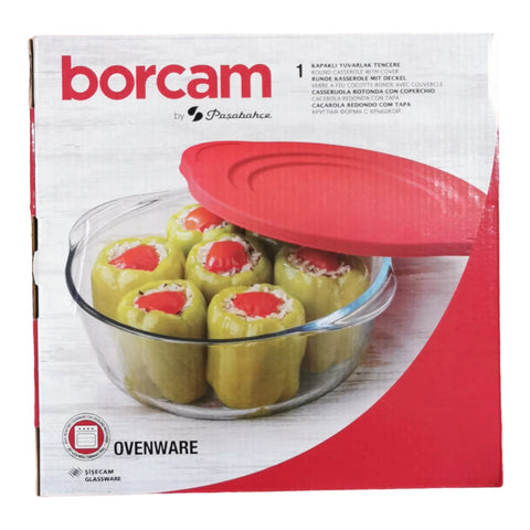 Vas yena termorezistent rotund cu capac 2.1 L, Borcam