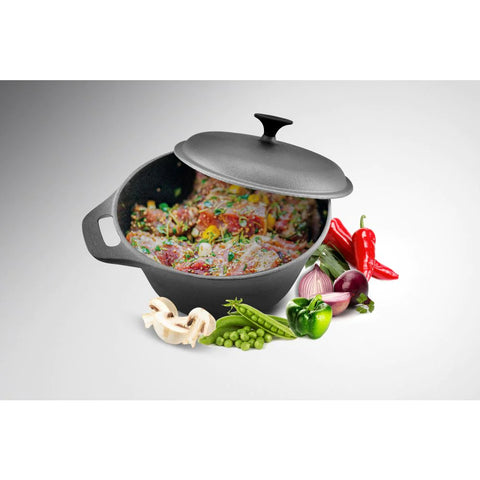 Cratita din Fonta Pura cu Capac 24x10.8 cm, 3.8 L Cooking by Heinner
