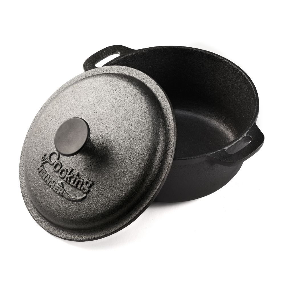 Cratita din Fonta Pura cu Capac 24x10.8 cm, 3.8 L Cooking by Heinner