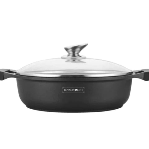 Cratita marmorata joasa cu capac 34cm, 7L ,RL-BR34ML Royalty Line