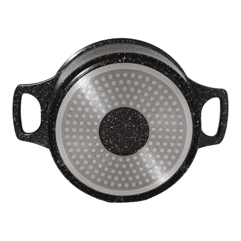 Cratita cu Capac 2,5 L Invelis de Marmura, Royalty Line, maro cu picatele